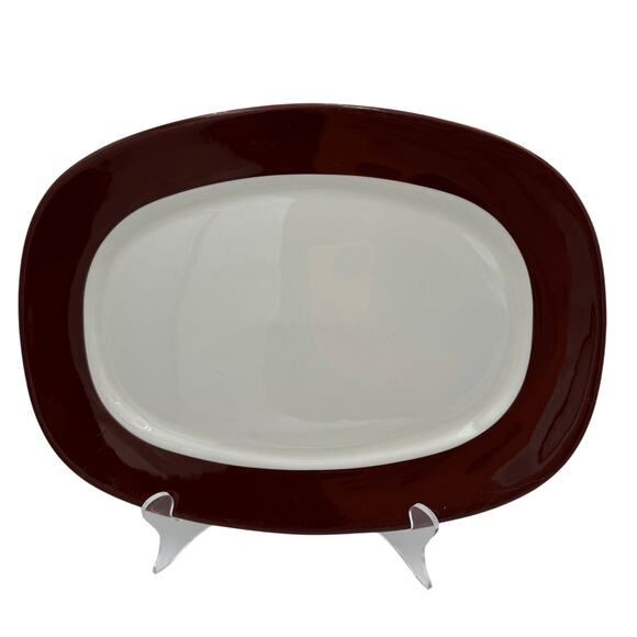 TST Conversation Line, Brown Platter, Vtg Ceramic 13x10 King O'Dell/Jamaica - Picture 1 of 6